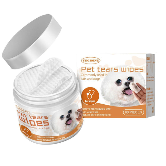 Yegbong Pet Wet Wipes Cleaning Dogs and Cats Tear Stain Removal Eye Cleaning Eye Wipes Eye Dirt Removal Cotton Pads - Skippy Dogs